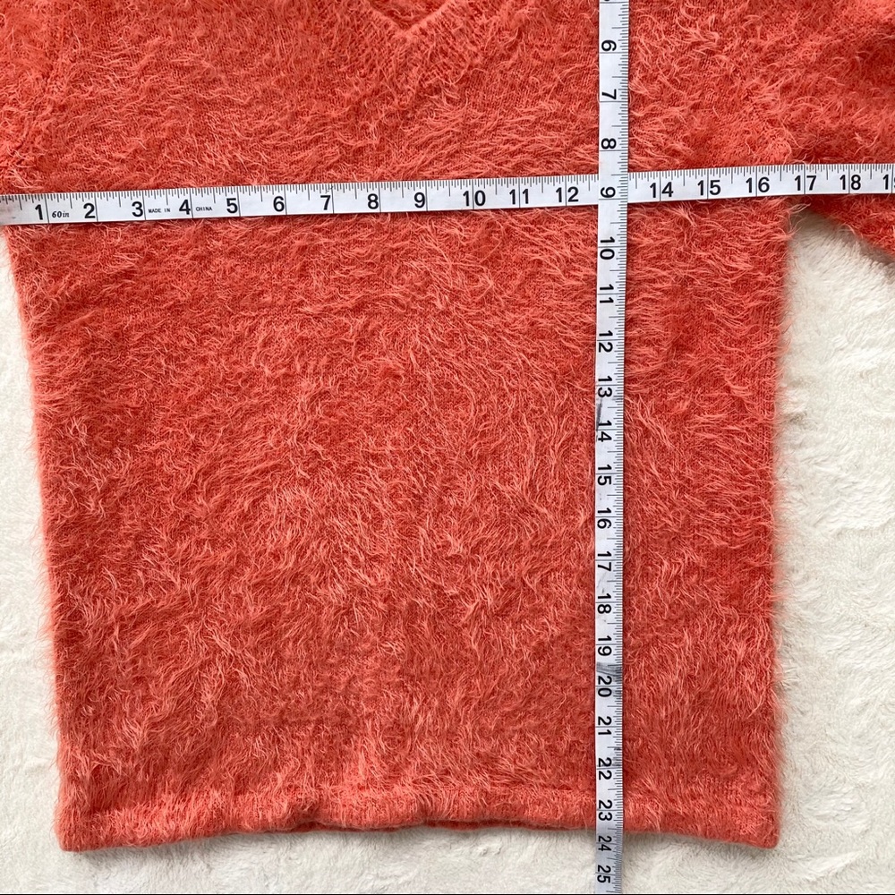 Evy’s tree Ruthie orange eyelash v neck sweater XS - Picture 10 of 13